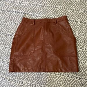 *3 for $12* High Waist Faux Leather Mini Skirt